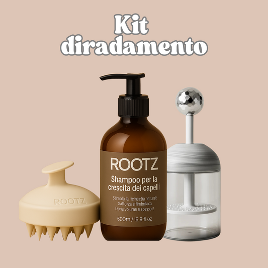Kit specifico per Diradamento: Shampoo crescita + Shampooccino by rootz (Emulsionatore+ spazzolina))